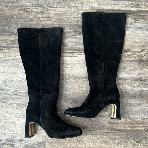 Sam Edelman Shoes - SAM EDELMAN WOMENS BLACK SUEDE SYLVIA KNEE HIGH BOOT SZ 6.5 @